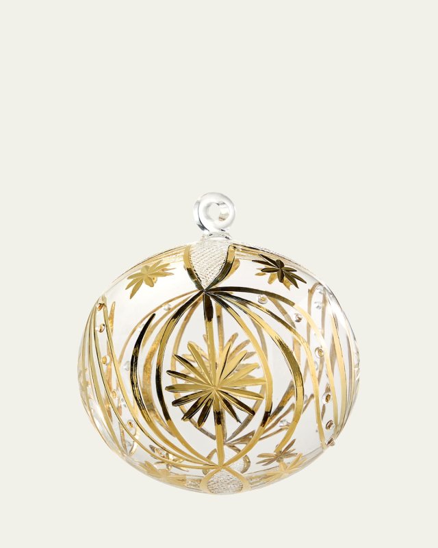 Clear Gold Deco Christmas Ornament